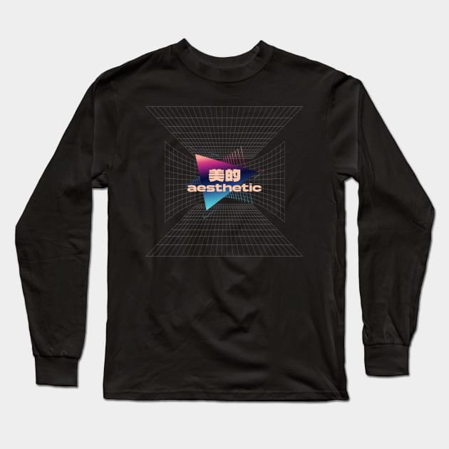 Sad Vaporwave Quote 80s Long Sleeve T-Shirt by TheVintageChaosCo.